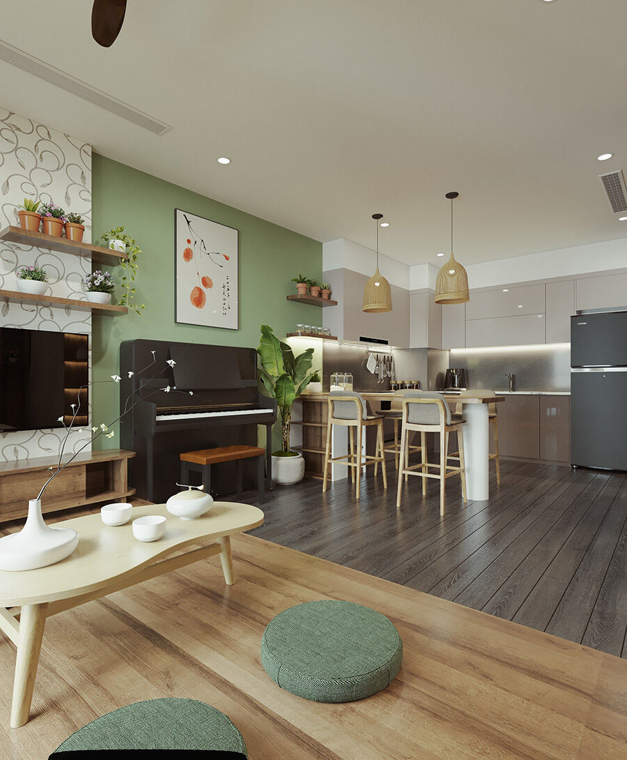 Thiết kế nội thất căn hộ phong cách Nhật đẹp